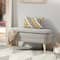 40" Contemporary Polyester & Wood Storage Bench